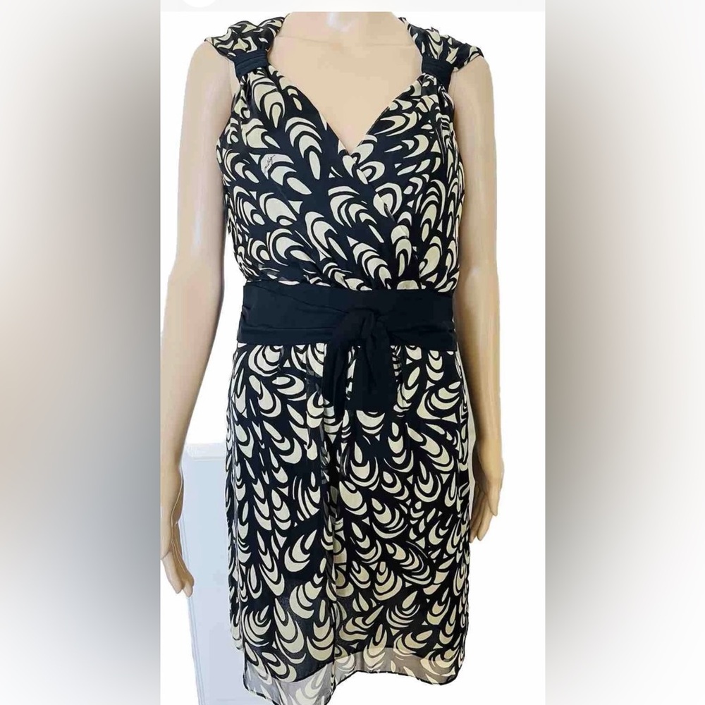 Milly Black and Cream Patterned Dress